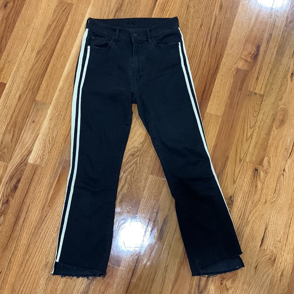 COPY - MOTHER classic black jeans with white strip size 26